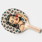 Raquette De Ping Pong Dame Rétro (Côté)