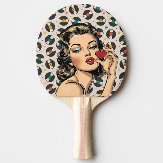 Raquette De Ping Pong Dame Rétro (Devant)