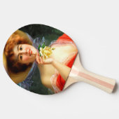 Raquette De Ping Pong Dame tombée en rouge (Côté)
