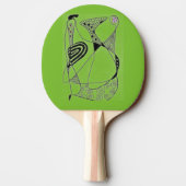Raquette De Ping Pong "Dancing Hen - vert" Ping Paddle Abstrait (Dos)
