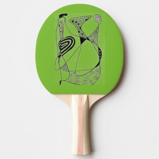 Raquette De Ping Pong "Dancing Hen - vert" Ping Paddle Abstrait (Devant)