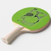 Raquette De Ping Pong "Dancing Hen - vert" Ping Paddle Abstrait (Devant Angle)