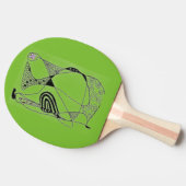 Raquette De Ping Pong "Dancing Hen - vert" Ping Paddle Abstrait (Côté)
