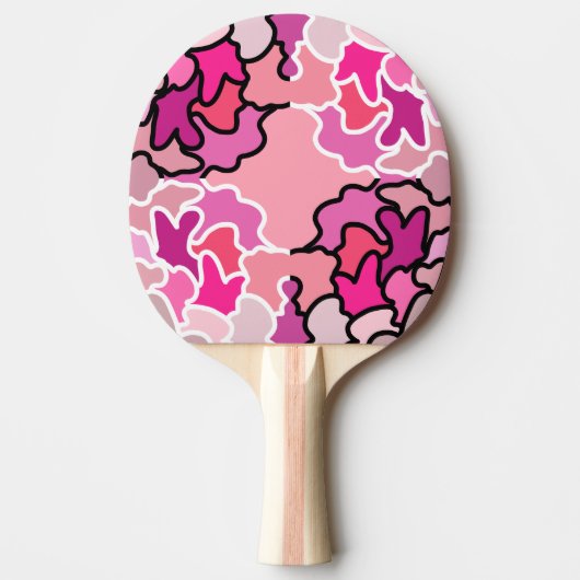 Raquette De Ping Pong Dans L'Art Motif Géométrique Rose Du Milieu Du Siè (Devant)