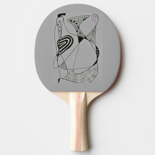 Raquette De Ping Pong "Danser Hen gris" Ping Paddle Abstrait (Devant)