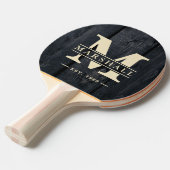 Raquette De Ping Pong Dark Burnt Wood Monogram & Name Overlay (Devant Angle)