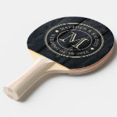 Raquette De Ping Pong Dark Burnt Wood Wedding Monogram (Devant Angle)