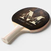 Raquette De Ping Pong Dark Chopping Block Monogram & Name Overlay (Devant Angle)