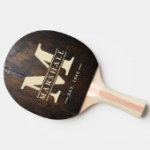 Raquette De Ping Pong Dark Chopping Block Monogram & Name Overlay (Côté)
