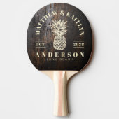 Raquette De Ping Pong Dark Chopping Block Tropical Pineapple Wedding (Dos)