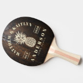Raquette De Ping Pong Dark Chopping Block Tropical Pineapple Wedding (Côté)