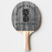 Raquette De Ping Pong Dark Clean Gray Tropical Pineapple Wedding Crest (Devant)