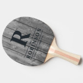 Raquette De Ping Pong Dark Clean Gray Wood Family Name & Initial (Côté)
