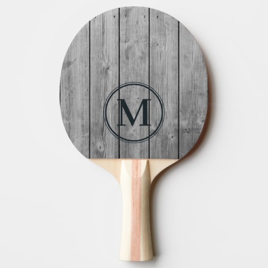 Raquette De Ping Pong Dark Clean Gray Wood Monogram (Dos)