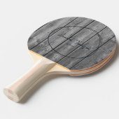 Raquette De Ping Pong Dark Clean Gray Wood Name in Drawn Circle  (Devant Angle)