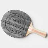 Raquette De Ping Pong Dark Clean Gray Wood Wedding Monogram Star (Côté)