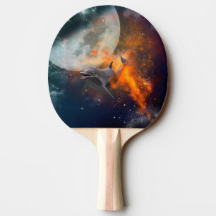 Raquette De Ping Pong Dauphin drôle dans l'univers