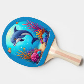 Raquette De Ping Pong Dauphin géant dans le récif corallien vibrant (Côté)