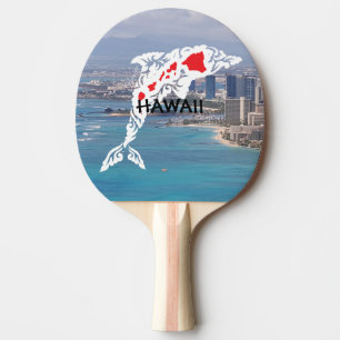 Raquette De Ping Pong Dauphin Waikiki d'îles d'Hawaï