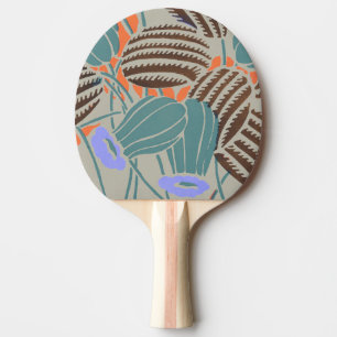 Raquette De Ping Pong Décoration Florale Moderne Bohème Sarcelle et Lava