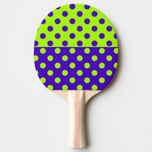 Raquette De Ping Pong Demi-points bleus et verts (Devant)