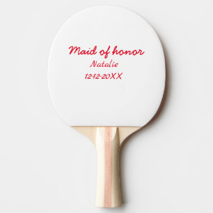 Raquette De Ping Pong Demoiselle d'honneur ajouter nom date année texte