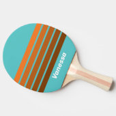 Raquette De Ping Pong Désert sarcelle sur rayures avec nom (Côté)