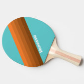 Raquette De Ping Pong Desert Teal Stripes with Name (Côté)