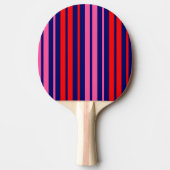 Raquette De Ping Pong Design à rayures verticales bleu marine rouge rose (Devant)
