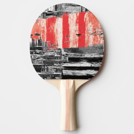 Raquette de Ping Pong – Design Abstrait Red Pulse (Devant)