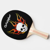 Raquette De Ping Pong Design Crâne et flammes (Côté)