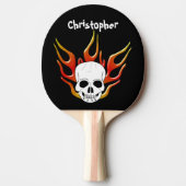 Raquette De Ping Pong Design Crâne et flammes (Devant)