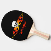 Raquette De Ping Pong Design Crâne et flammes (Côté)