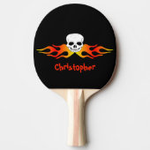 Raquette De Ping Pong Design Crâne et flammes (Devant)