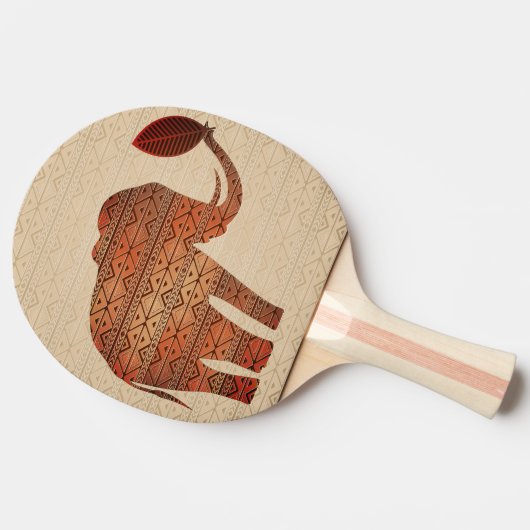 Raquette De Ping Pong Design d'art tribal des éléphants (Côté)