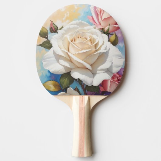Raquette De Ping Pong Design de peinture Rose Bouquet (Devant)