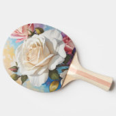 Raquette De Ping Pong Design de peinture Rose Bouquet (Côté)