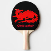 Raquette De Ping Pong Design Dragon Rouge (Devant)