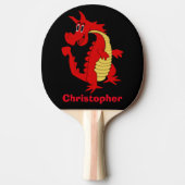 Raquette De Ping Pong Design Dragon Rouge (Devant)