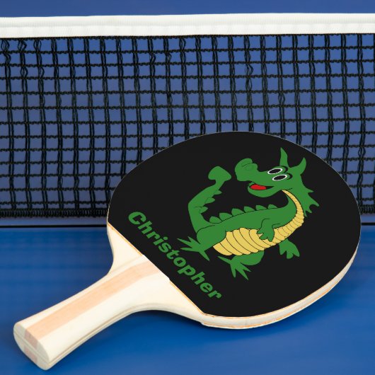 Raquette De Ping Pong Design Dragon Vert (Insitu)