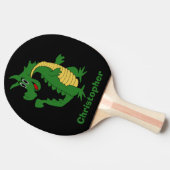 Raquette De Ping Pong Design Dragon Vert (Côté)