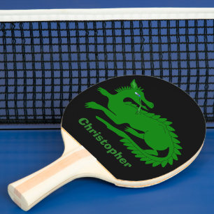 Raquette De Ping Pong Design Dragon Vert