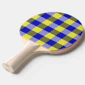 Raquette De Ping Pong Design En vichy jaune bleu (Devant Angle)