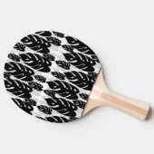 Raquette De Ping Pong Design Feuille noir et blanc (Côté)
