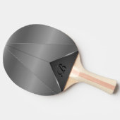 Raquette De Ping Pong Design géométrique métallique gris argenté (Côté)