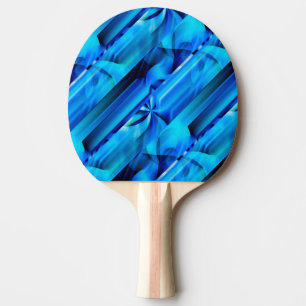 Raquette De Ping Pong Design graphique transparent - bleu noir I