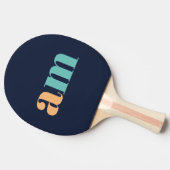 Raquette De Ping Pong Design monogramme élégant et turquoise (Côté)
