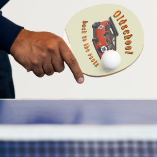 Raquette de ping pong design rétro voiture vintage