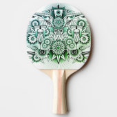 Raquette De Ping Pong Design tribal teinte verte (Dos)