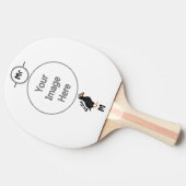 Raquette De Ping Pong Dessin à carreaux de puffin dressé (Côté)
